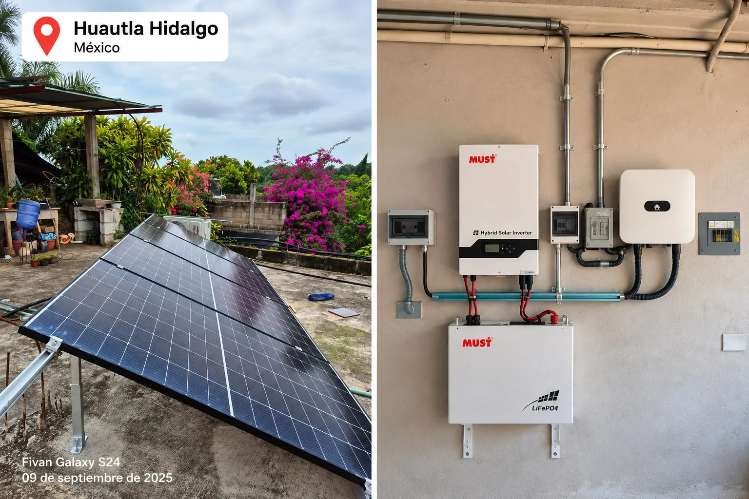 Instalación solar en Huautla, Hidalgo