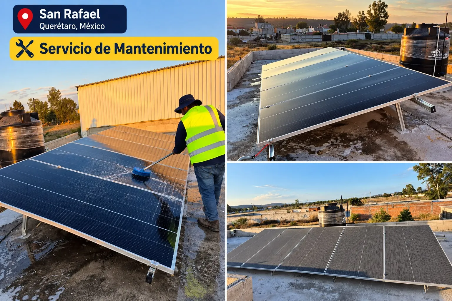 Mantenimiento de sistema solar en San Rafael, Querétaro
