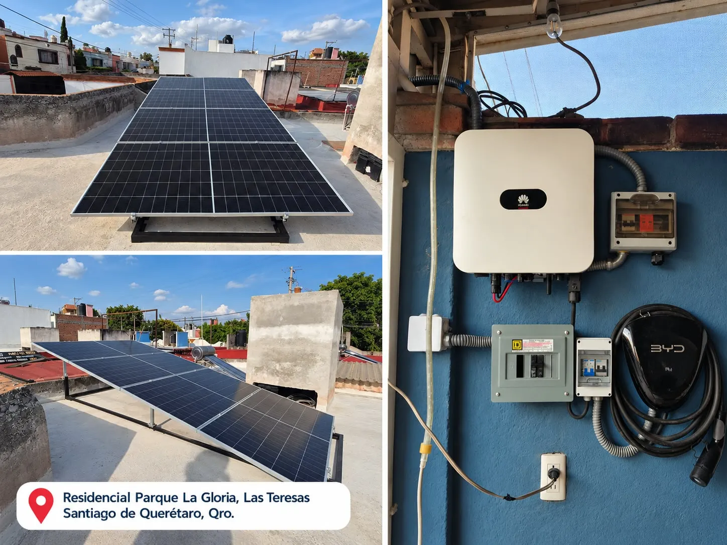 Instalación solar en Residencial Parque La Gloria, Querétaro